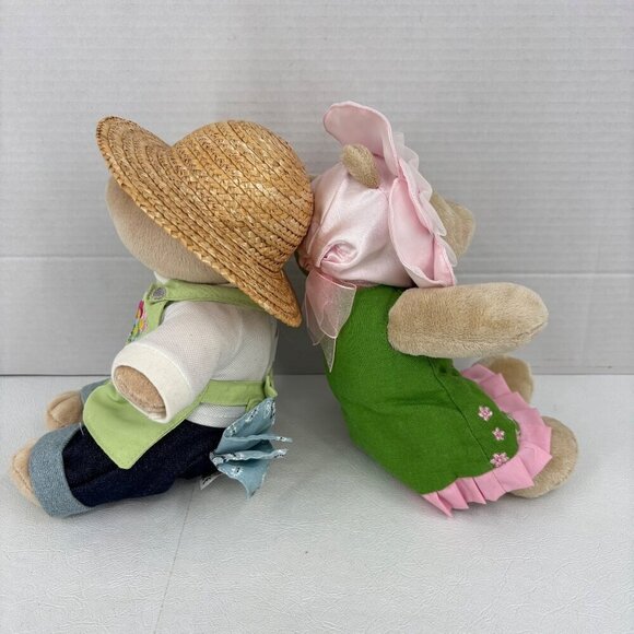 Starbucks Bearista Bear Lot of 2 Flower Gardener 2006 2010 Edition Plush Stuffed - Picture 6 of 12